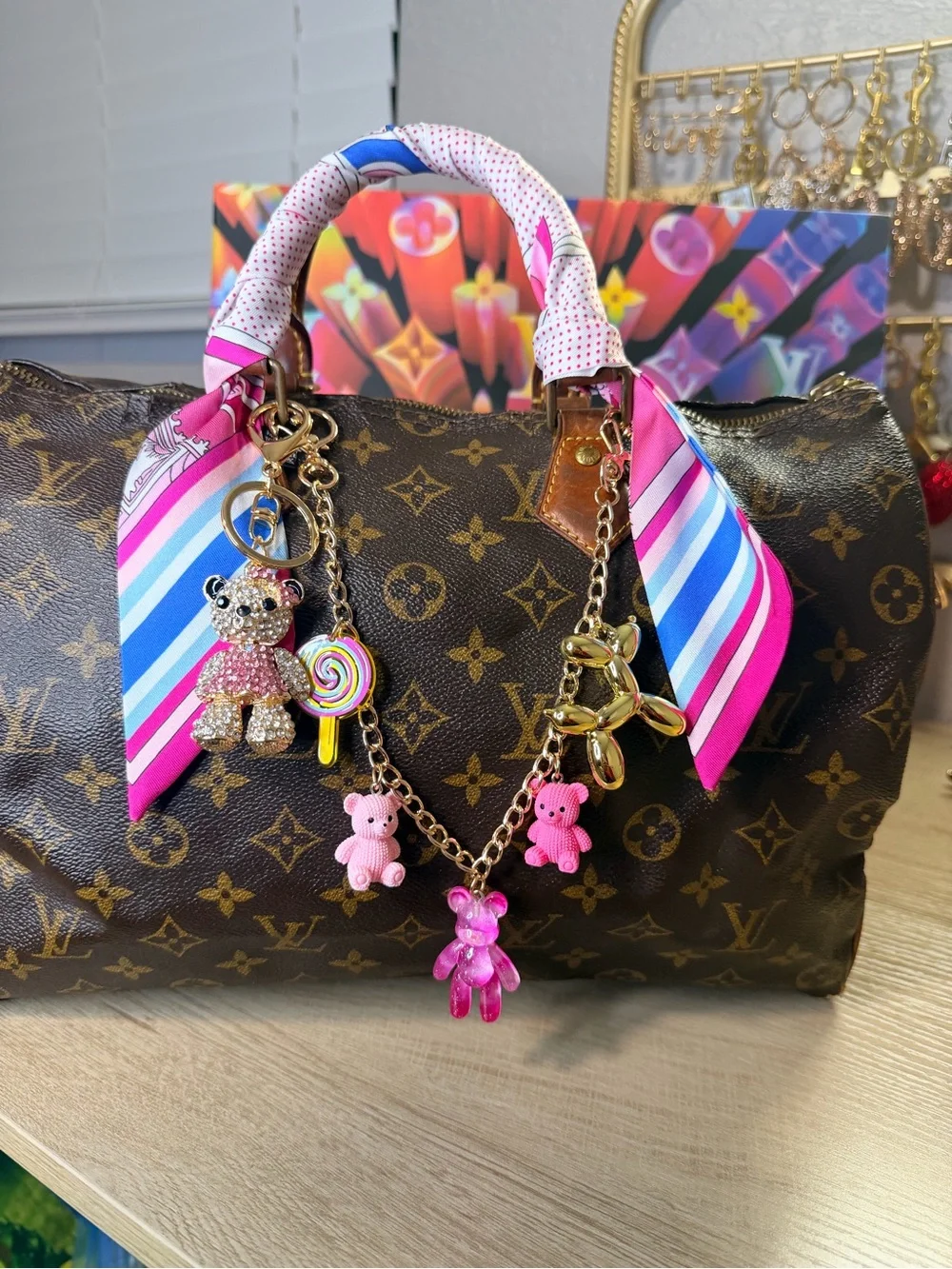 Bag Chain + Charm and Twilly